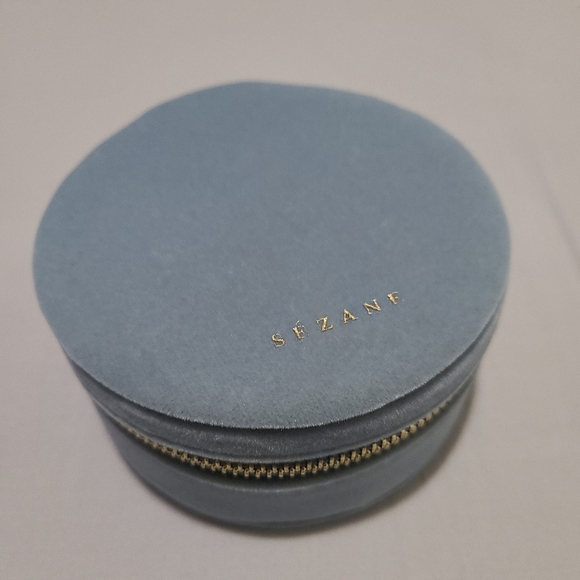 Sezane Accessories - NEW Sézane Velvet Jewelry Case Light Blue